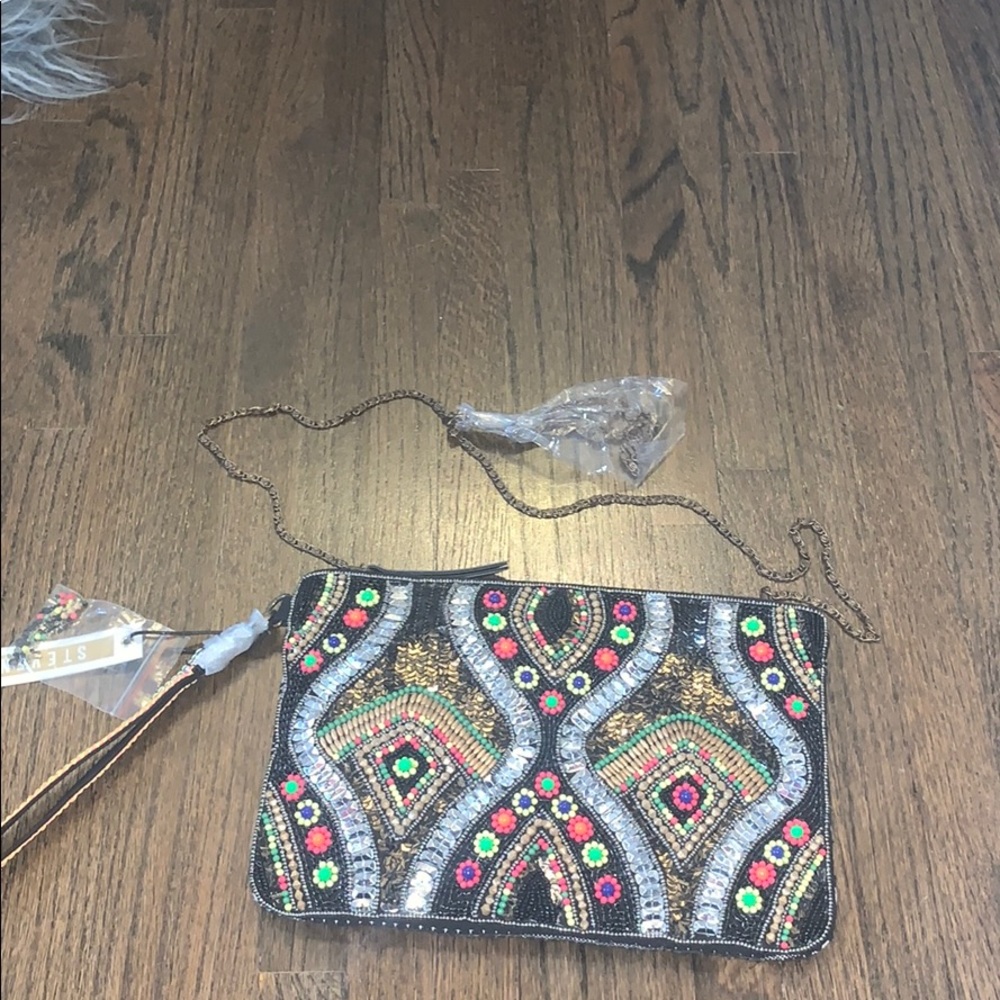 Multicolor clutch from Steven madden